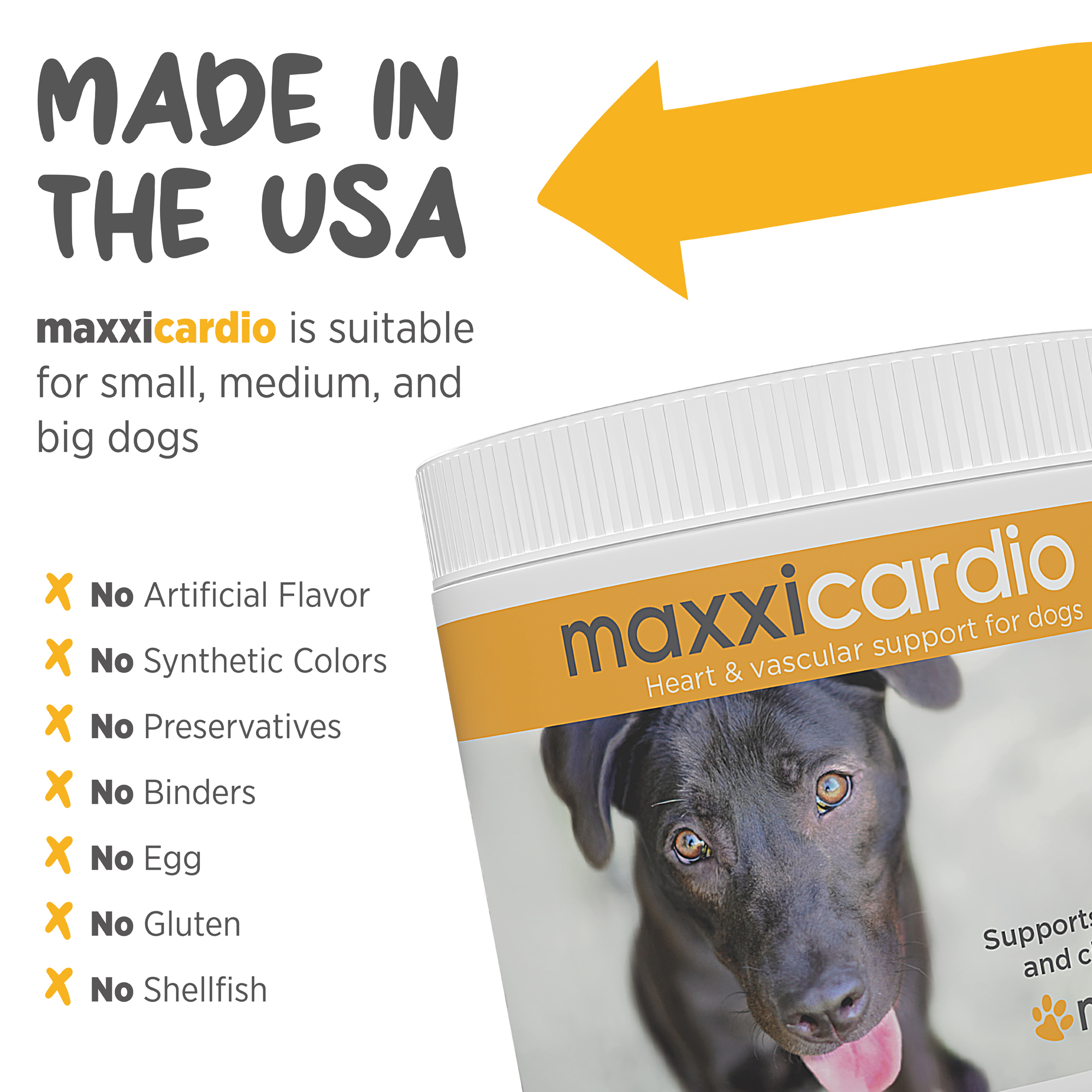 maxxicardio premium heart support for dogs made in the USA