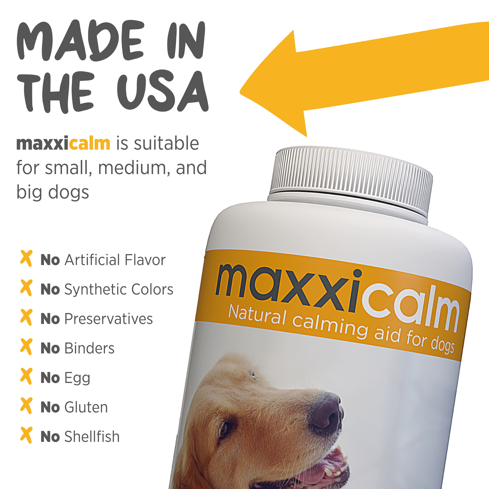 maxxicalm calming tablets made in USA